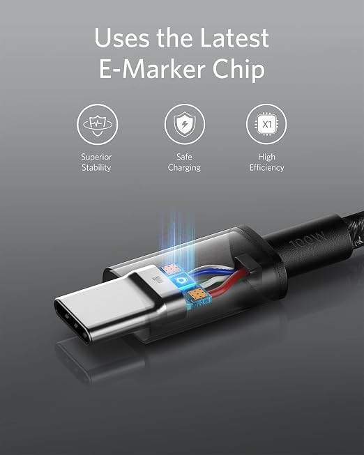 Anker USB C to USB C Cable 100W Fast Charging Cable (2-Pack 10 ft Black) | For iPhone 17 Series MacBook Pro 2020 Pixel and More (Not for Video Output)