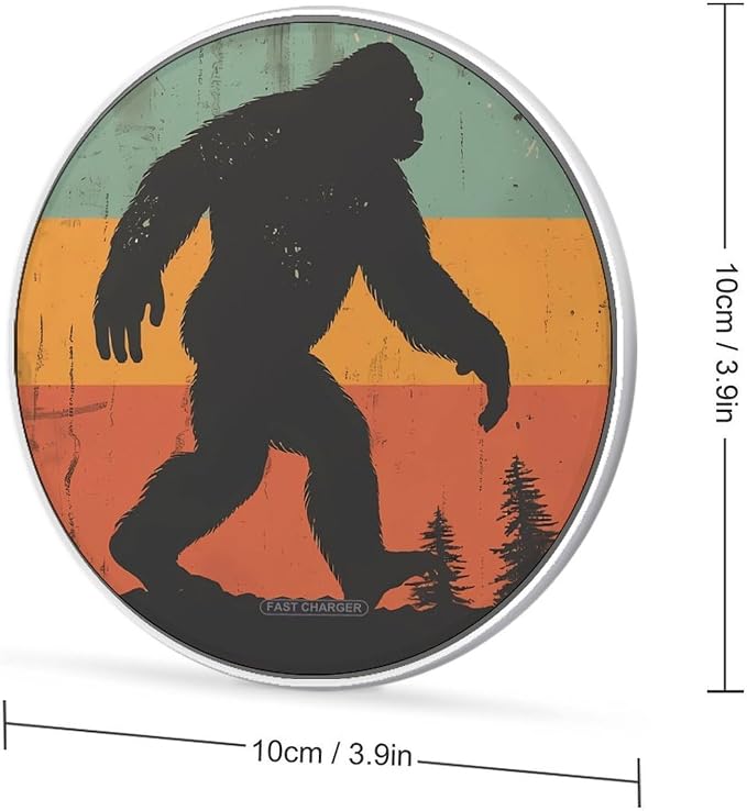 Bigfoot Vintage Sasquatch Wireless Charger Portable Charging Pad | LightweightAll Smartphone