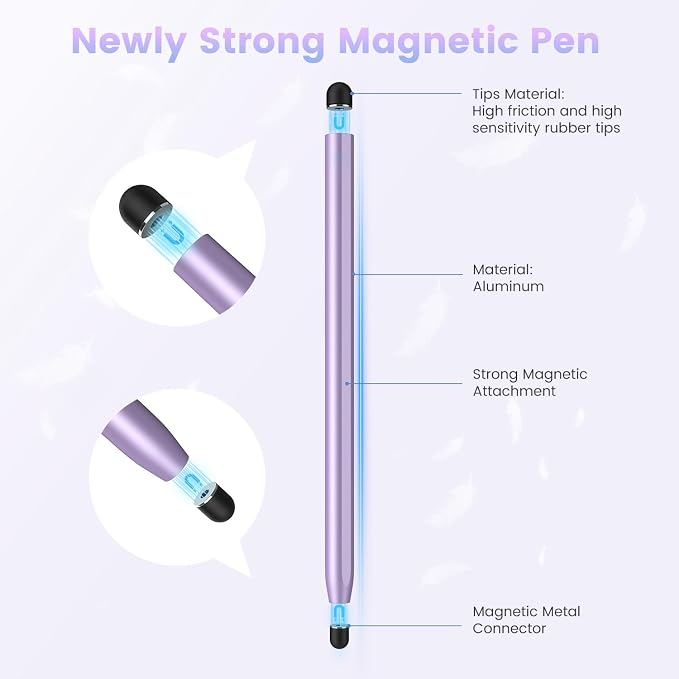 Stylus Pen for Touchscreen 2-in-1 Magnetic Universal Stylists | High Sensitivity &amp Precision Metal BarrelCompatible with iPadiPhoneAndroid Microsoft Surface Nintendo Switch Touchscreen