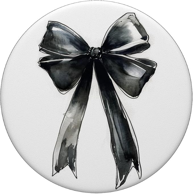 Girly | Bow in Watercolor || Coquette | Aesthetic Black Bow PopSockets Adhesive PopGrip
