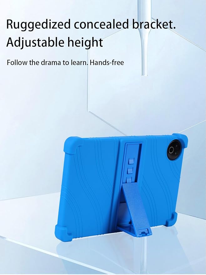 for Evermyth 10 Inch Android 15 OS GMS Certified Tablets CaseUYRUREL Soft Silicone Adjustable Stand Cover Lightweight Kids FriendlyBlack.
