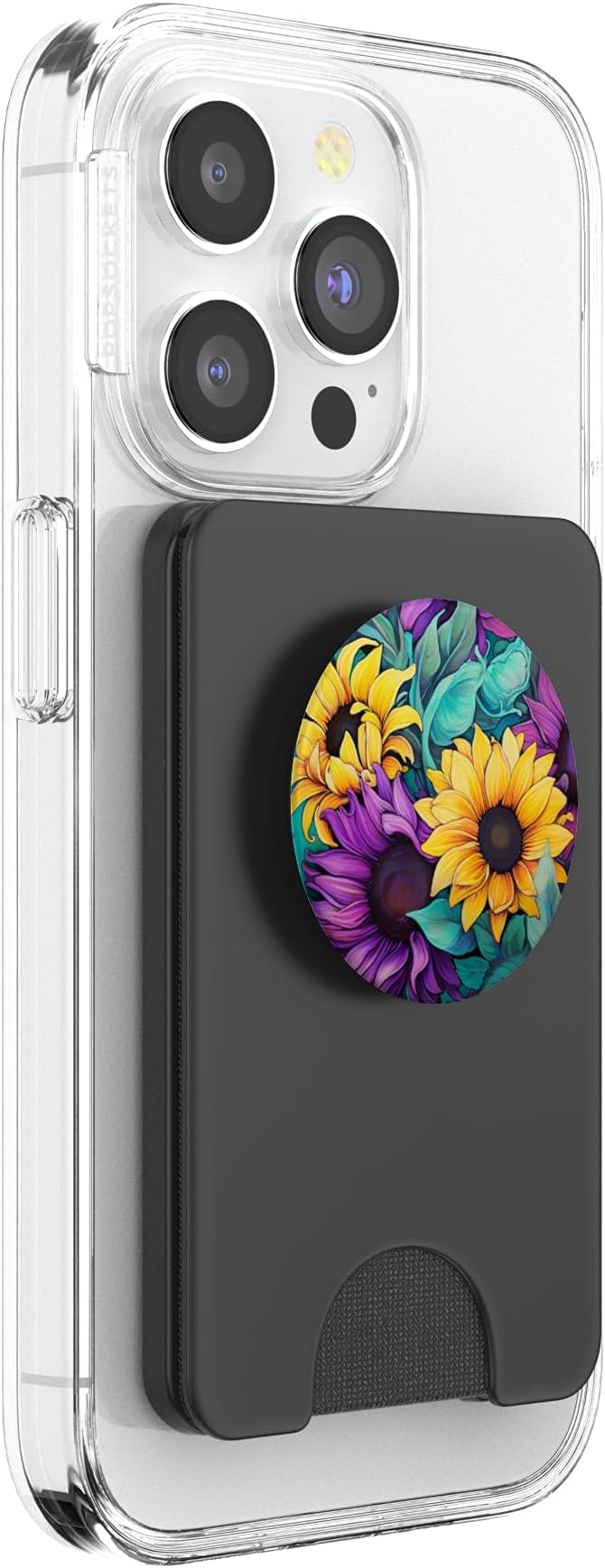 Teal Purple Sunflower Pastel Floral PopSockets Adhesive PopGrip
