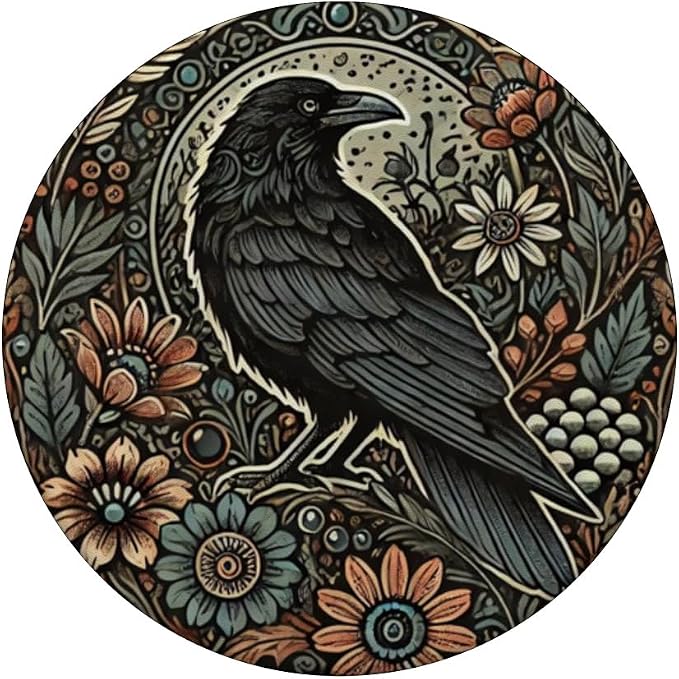 Witch Witchy Halloween Phone Grip Crow Goth Emo Boho Flowers PopSockets PopGrip for MagSafe