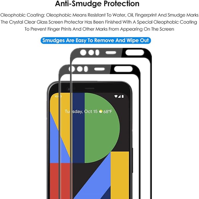 for Pixel 4 Black Silk Screen Protector [2PACK] Full Coverage Anti-scratch Case Friendly Screen Tempered Glass Protective Film for Google Pixel 4 G020I G020M G020N (5.7-INCH)