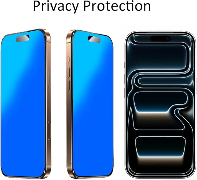 2 Pack for iPhone 17 Pro Max / 16 Pro Max Matte Privacy Screen Protector Anti spy Anti Glare Anti blue Light Film Gradient Blue 6.9 Inch