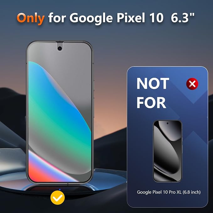 [2 Pack] Anti Glare Matte Privacy TPU Screen Protector for Google Pixel 10 (Not Glass) Fingerprint Sensor Compatible Full Adhesive Flexible Film Easy Installation