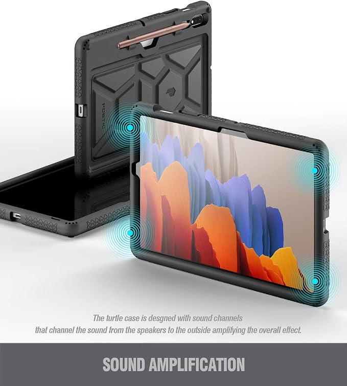 Poetic TurtleSkin Case for Samsung Galaxy Tab S10 FE Plus (2025 Release) 13.1 inch Case with S Pen Holder Heavy Duty Shockproof Kids Friendly Protective Silicone Cover Black