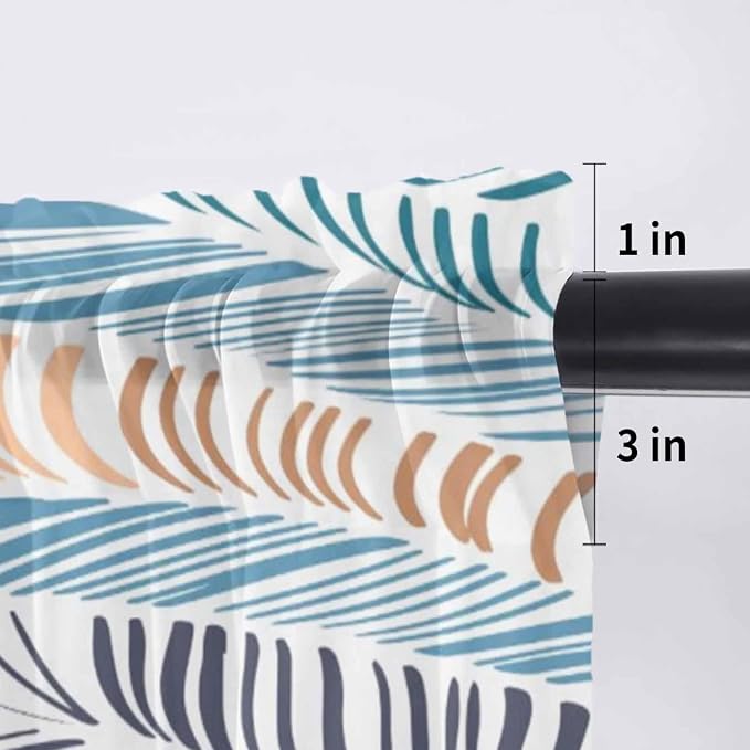 Abstract Stripes Sheer Valance Curtains