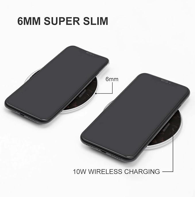 Flag and Eagle Wireless Charger with USB Cable Qi-Certified 10W Fast Wireless Charging Pad Portable Charging Station Anti-Slip Slim Charger Mat for All Qi-Enabled Phones