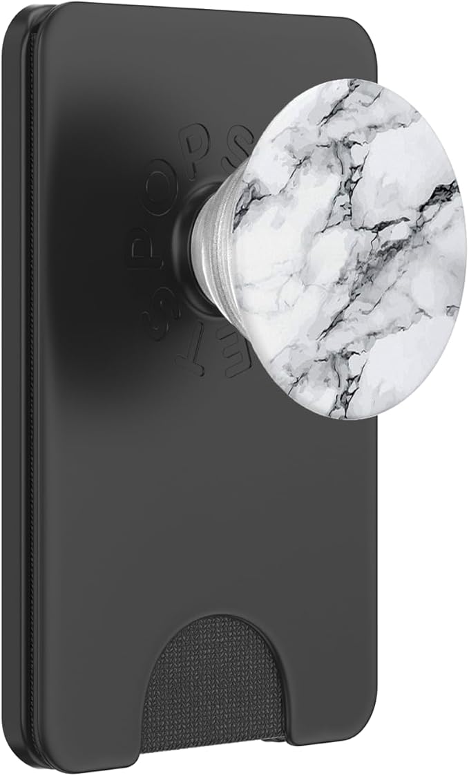 Marbled Design White And Black PopSockets PopGrip: Swappable Grip for Phones &amp Tablets