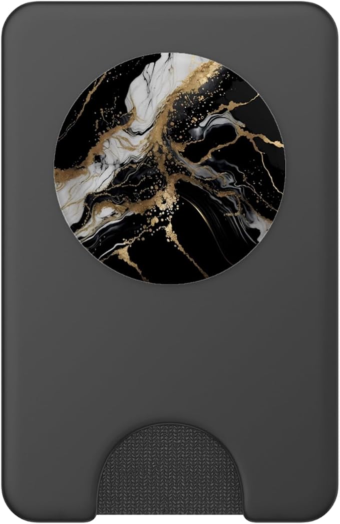 Marble-like Black and White and Gold Colors Pattern PopSockets Adhesive PopGrip