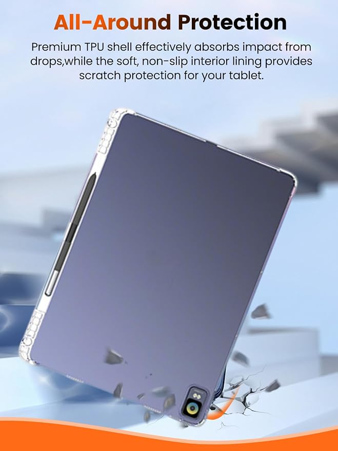 Case Compatible with XPPen Magic Drawing Pad 12.2 Inch Tablet – Shockproof TPU Protective Case with Kickstand Anti-Slip Drop-Resistant Business Style (Clear)
