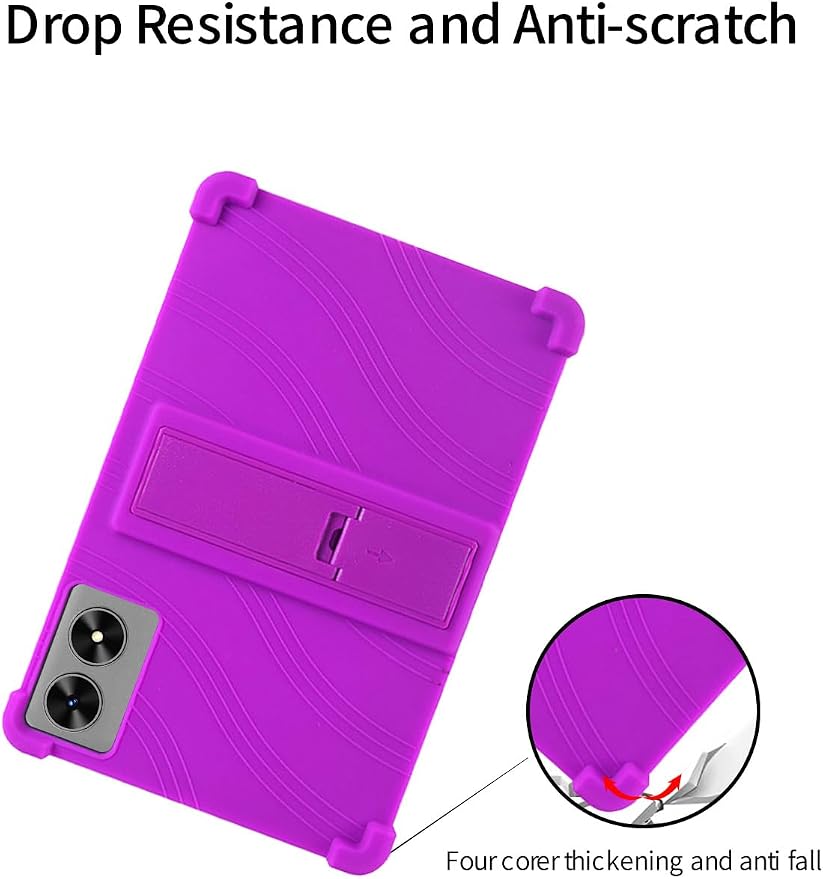 for SHARECLOUD P10/Frameflow P10 2025 10.1 Inch Tablet CaseBOVUGAC Soft Silicone Adjustable Stand Shockproof Kids Friendly for SHARECLOUD P10_T 10.1 Tablet(Black)