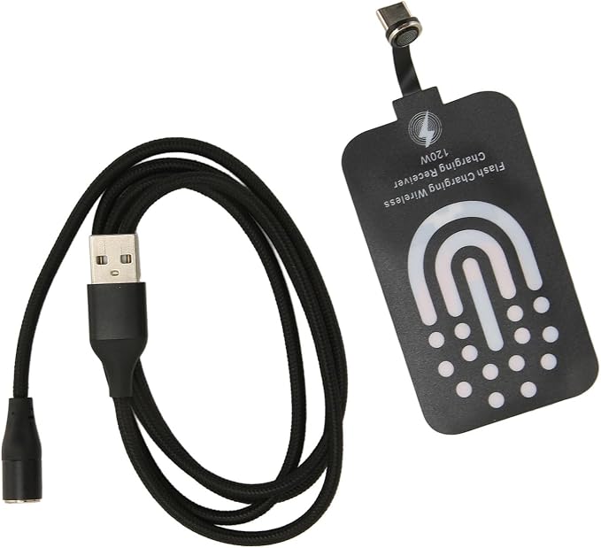 Mingzhe Wireless Charging Receiver Adapter Thin Magnetic Fast Charge for Type C Devices PVC 120W 1 X Receiver 1 X Cable