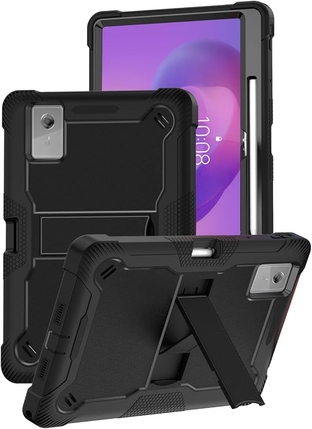 for Lenovo Idea Tab Plus/Tab K12（12.1 Inch） Android Tablet Protective caseShockproof Lightweight Silicone Protective Cover with StandChild-Friendly ProtectionEasy to Clean DesignBlack