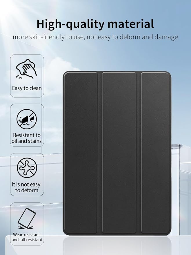 Case for DOOGEE U11/DOOGEE U11 Pro 11-inch Android TabletUYRUREL Leather Slim Folding Stand Cover with Magnet auto Sleep/Wake for Men Women Full ProtectionBlack.