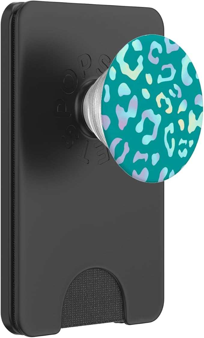 Rainbow Leopard Cheetah Teal PopSockets Adhesive PopGrip