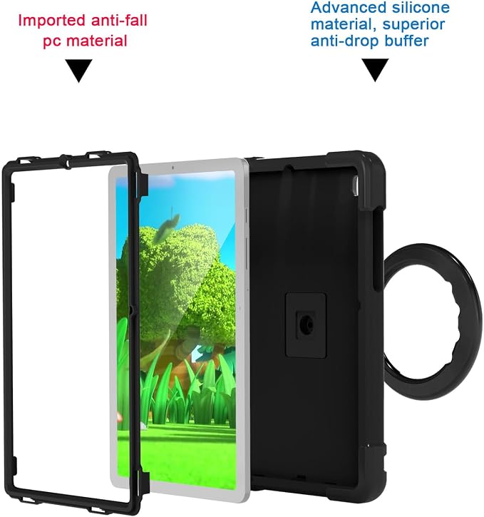 AKABEILA Compatible with Amazon Fire HD 8 2020/2022 Tablet Case，Rugged Kids Case with Stand Lightweight Shockproof Kids Friendly Tablet Cover Black