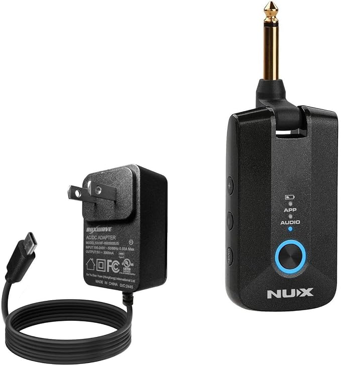BoxWave Charger Compatible with NUX Mighty Plug Pro - Wall Charger Direct (15W) Rapid Charge Your Device with Built-in 3ft Cable