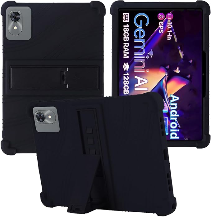 for OYEFIT T10 10.1 Inch Tablet CaseBOVUGAC Soft Silicone Adjustable Stand Shockproof Kids Friendly for OYEFIT T10 10.1 Tablet(Black)