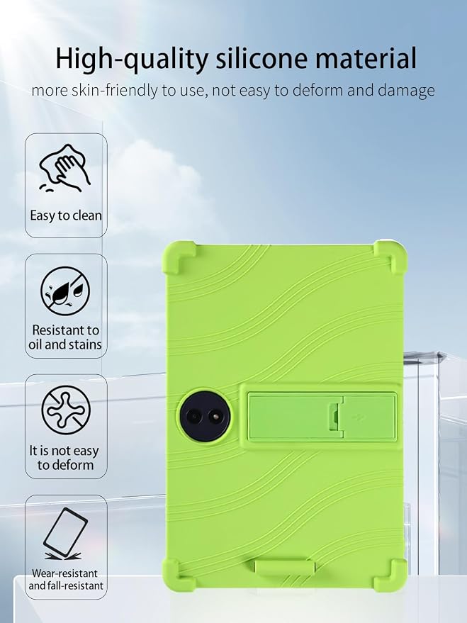 for TCL TAB A1 Plus Android 16 Tablet12.2 2.4K Ultra Clear Display Tablet Model CaseUYRUREL Soft Silicone Adjustable Stand Cover Lightweight Kids FriendlyBlack.