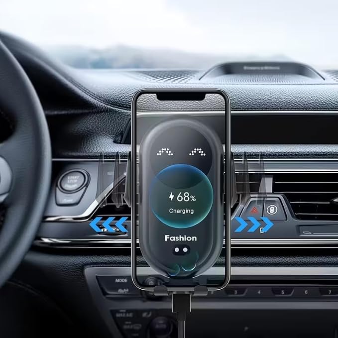 Wireless Car Charger with Air Vent Mount USB Phone Holder for iPhone 17/16/15/14/13/12 Black