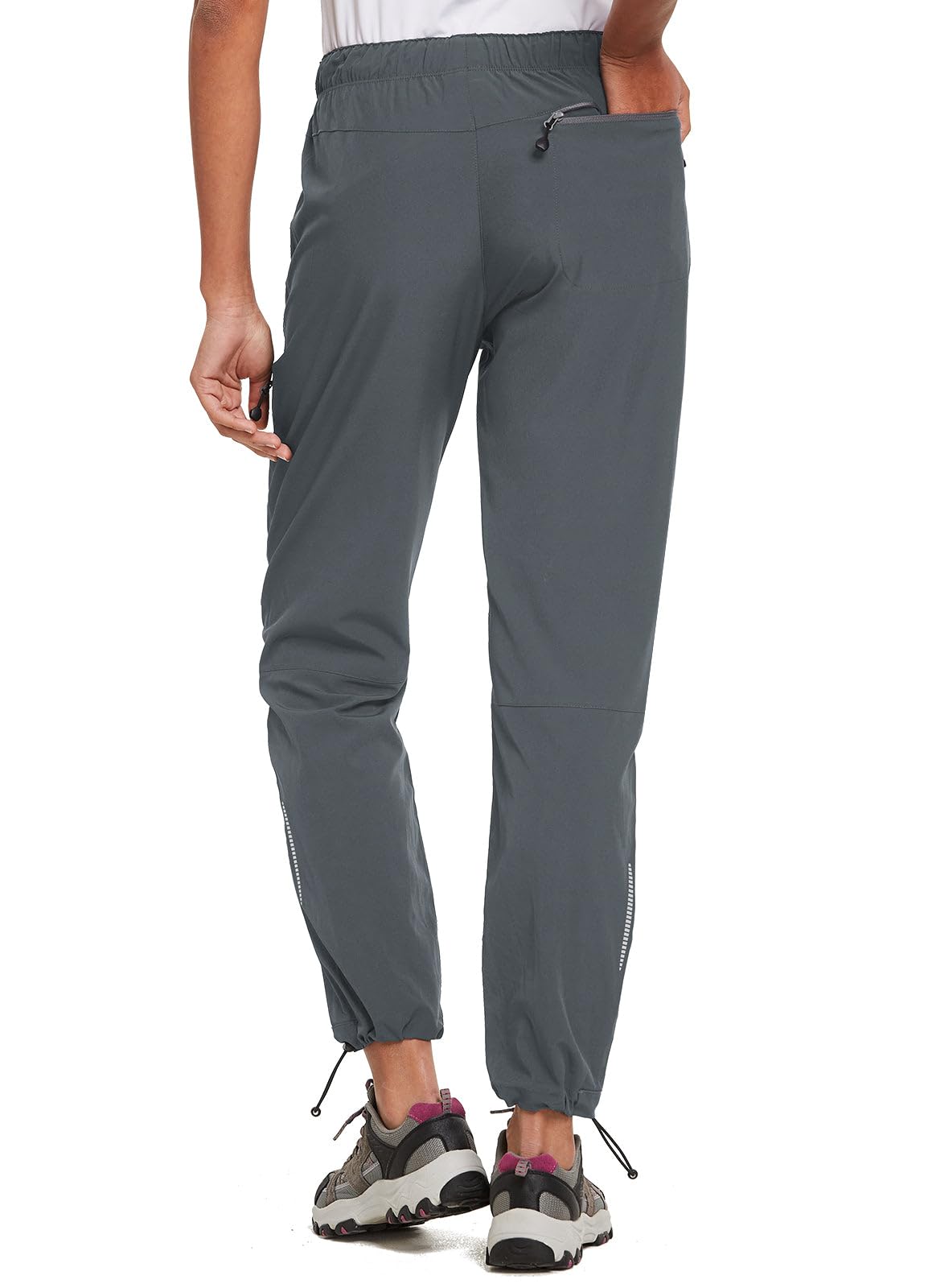 baleaf Cargo Pants for Women Petite Joggers Lightweight Quick Dry Pant Water Resistant 27'' Travel Workout Athletic Trip 27''-Dark Gray XL