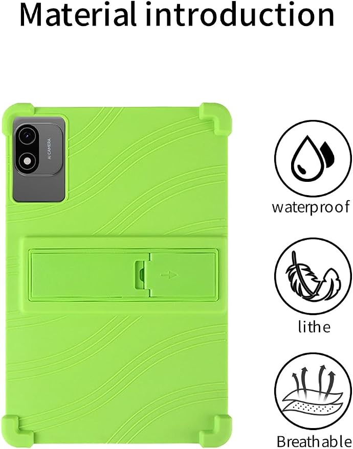 for Headwolf W6 10.1 Inch Tablet CaseBOVUGAC Soft Silicone Adjustable Stand Shockproof Kids Friendly for Headwolf W6 10.1 Tablet(Black)
