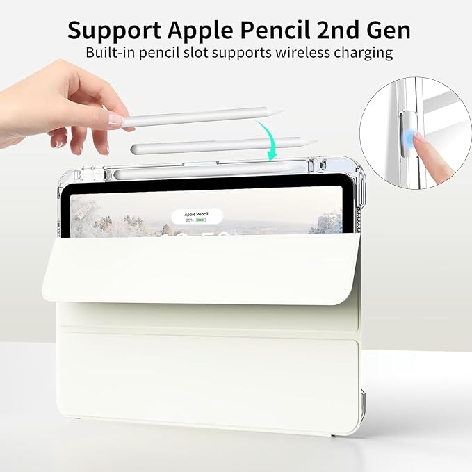 Case for iPad Air 13 Inch Case M4/M3/M2 (2026/2025/2024) Pro 12.9 Inch (6th/5th Gen 2022/2021) 2 in 1 Detachable Cover with Clear Hard Back Supports Touch ID Auto Wake/Sleep Black