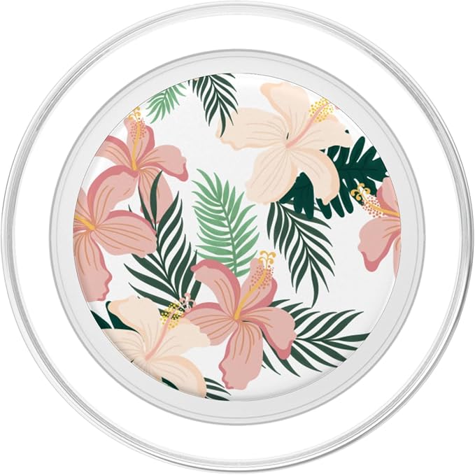 Tropical Hibiscus Flower of Hawaii with Floral Pattern PopSockets Adhesive PopGrip
