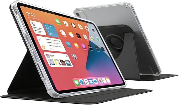 Magnetic Case for iPad Pro 11 Inch 2025/2024 Compatible with iPad Pro M5/M4 Protective Cover with Removable 360 Degree Rotating Slim Stand Auto Wake/Sleep Pencil Holder Black