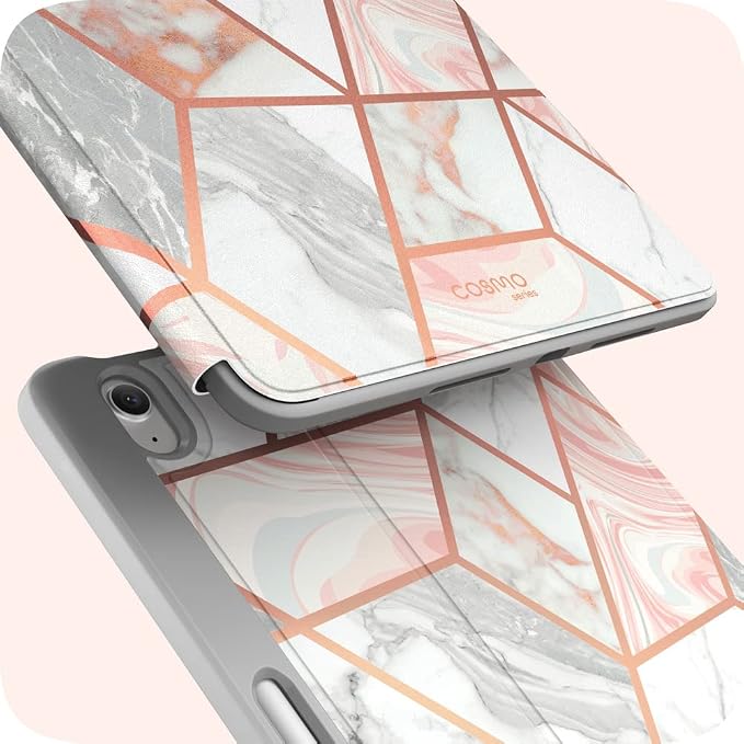 i-Blason for iPad mini 7 Case iPad mini 6 Case 8.3 inch Marble | Built-in Screen Protector Auto Sleep/Wake Pencil Holder Trifold Stand Full-Body Protection