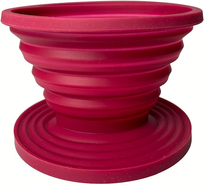 Attsky Collapsible Pour Over Coffee Dripper for Camping & Travel, Red