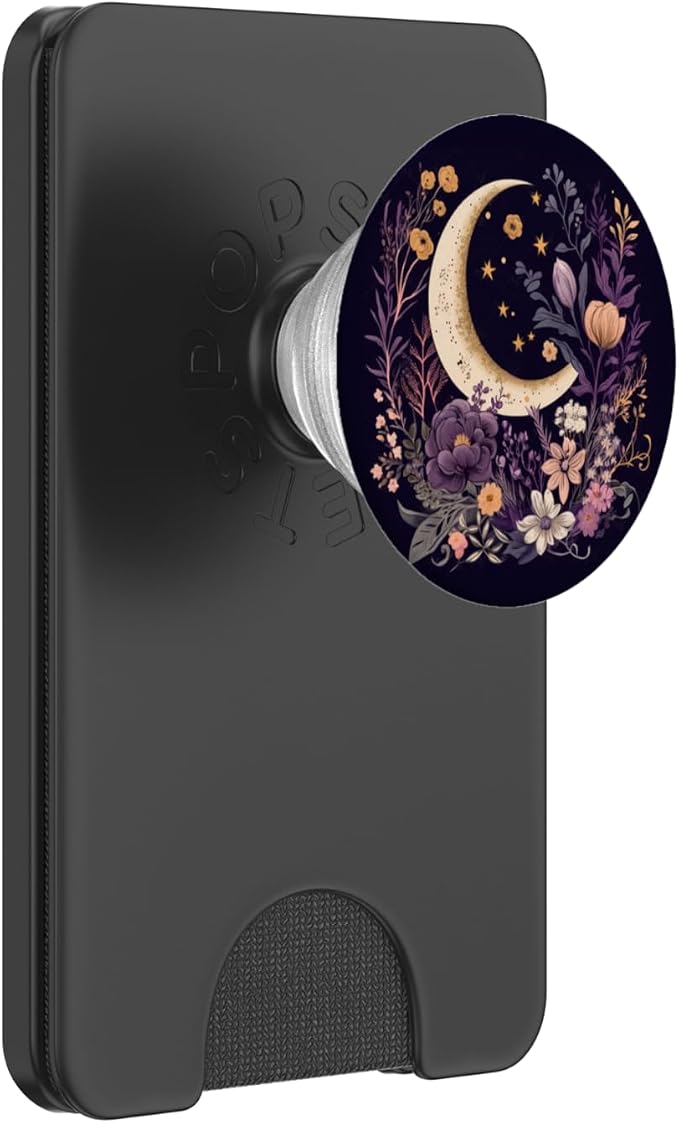 Cute Elegant Minimal Boho Decor Art Design Co Boho Moon Phases Floral Aesthetic Chic PopSockets Adhesive PopGrip for iPhone 11