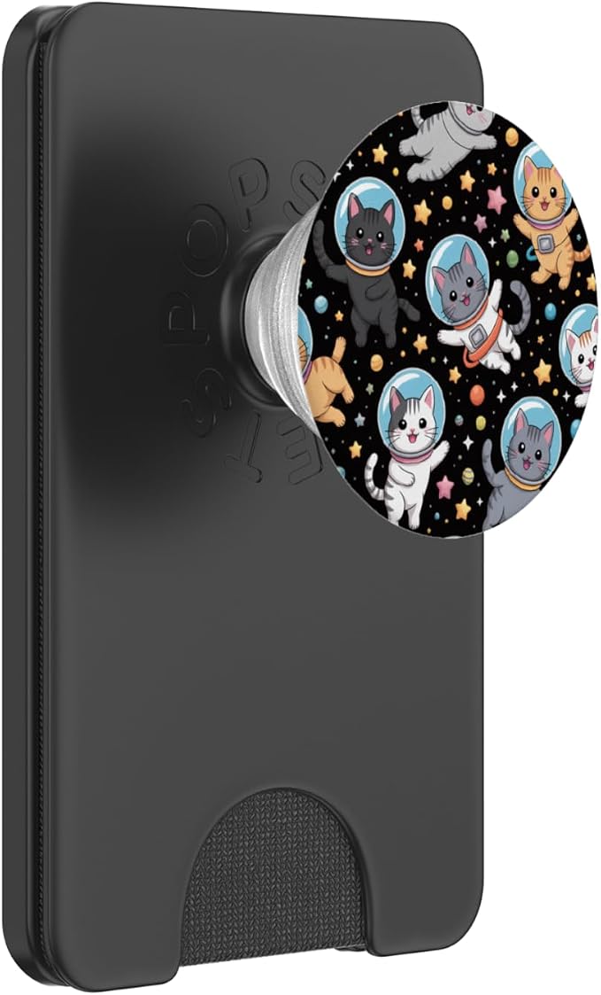 Space Planets Feline Animal Pet Kawaii Cat Astronaut PopSockets PopWallet for MagSafe