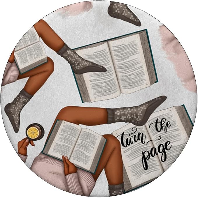 Cute Book Pattern For Women And Reading Teacher With Books PopSockets Adhesive PopGrip