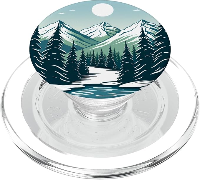 Pine Tree Mountain Scene PopSockets PopGrip for MagSafe