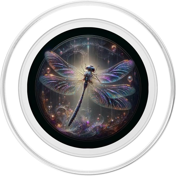 Cute Purple Dragonfly Beautiful Nature Graphic Art PopSockets PopGrip for MagSafe