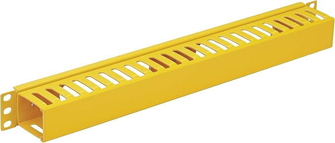 Tripp Lite Horizontal Server Rack Enclosure Cable Manager, Finger Duct with Cover, High-Visibility Yellow Steel, 1U Rack-Mount, Standard 19-Inch, 5-Year Warranty (SRCABLEDUCT1UFC)