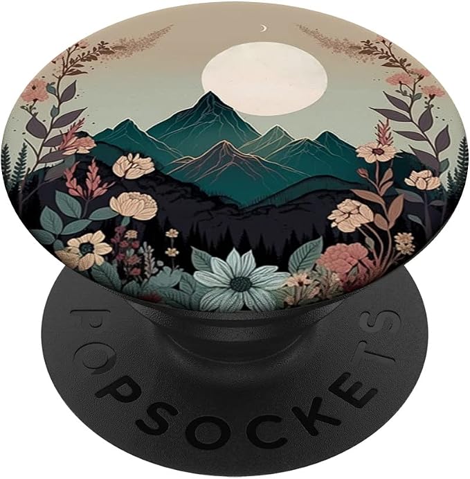 Boho Chic Floral Wreath Forest Nature Mountain Cute Pastel PopSockets Adhesive PopGrip