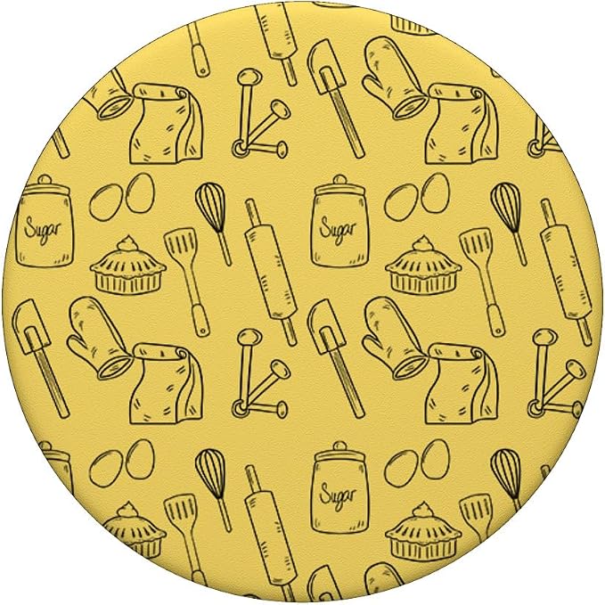 Baking Tools Ingredients Pattern Cute Pastry Chef Baker Gift PopSockets Swappable PopGrip