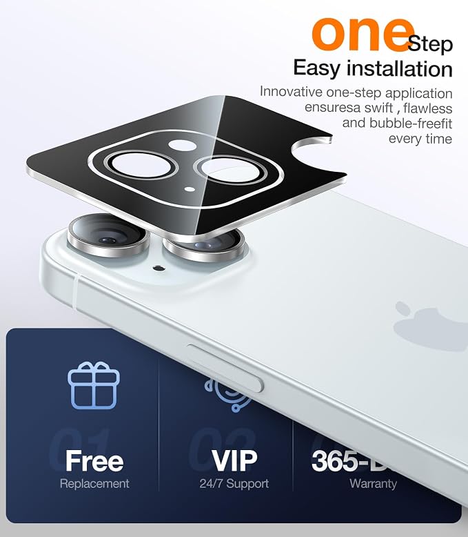UltraGlass for iPhone 16 Pro Max/16 Pro Camera Lens Protector [NO.1 Military Grade Shatterproof] iPhone 16 Pro Max Camera Protector 16 Pro Lens Cover [Longest Durable] Easy Install Black Titanium