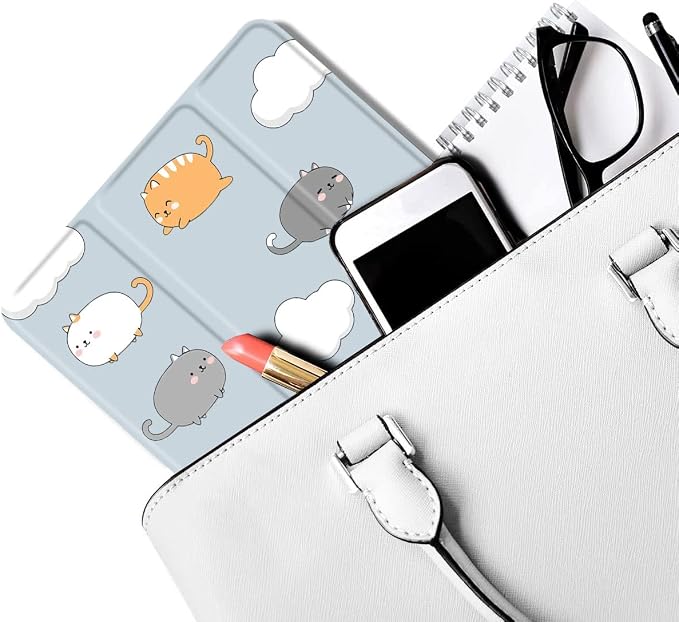 Colorful Cat Case for iPad mini 7 A17/mini 6 | Cute Design Cover for iPad Mini 7th 2024 / 6th 2021 8.3 with Pencil HolderBlue Leather Shell Trifold Stand Auto Sleep/Wake