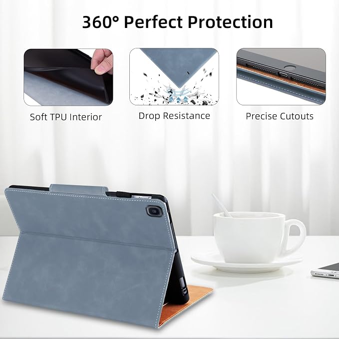Case for Samsung Galaxy Tab A 10.1 2019 (SM-T510/T515) - Multi-Angle Viewing Stand Cover with Pocket and Magnetic Clasp PU Leather Business Folio Protective Case for Samsung T510 Black