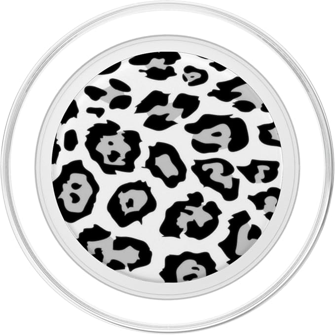 Leopard Print: Black and White Cheetah Animal Knob for Women PopSockets Adhesive PopGrip
