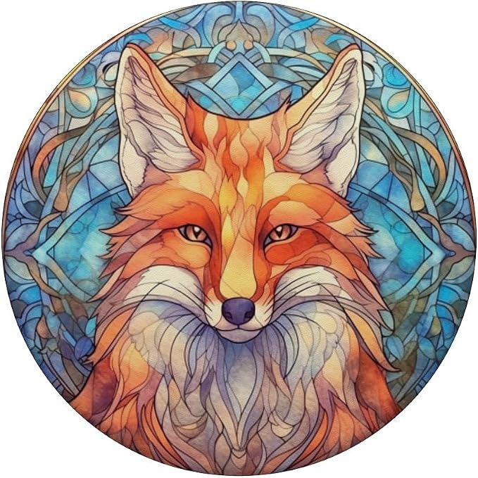 Fox Stained Glass PopSockets Adhesive PopGrip