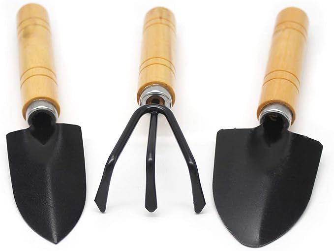 Bonsai Set 8 PCS-Mini Gardening Tools Kit for Indoor Outdoor Bonzai Include Pruner, Fold Scissors, Mini Rake, Tweezers, Cleaning Brush