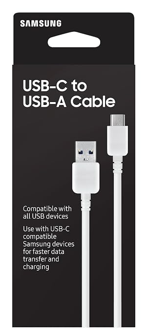 Samsung EP-DN930CWEGUS USB-C to USB-A Sync and Transfer Cable 1 Meter Retail Packaging White