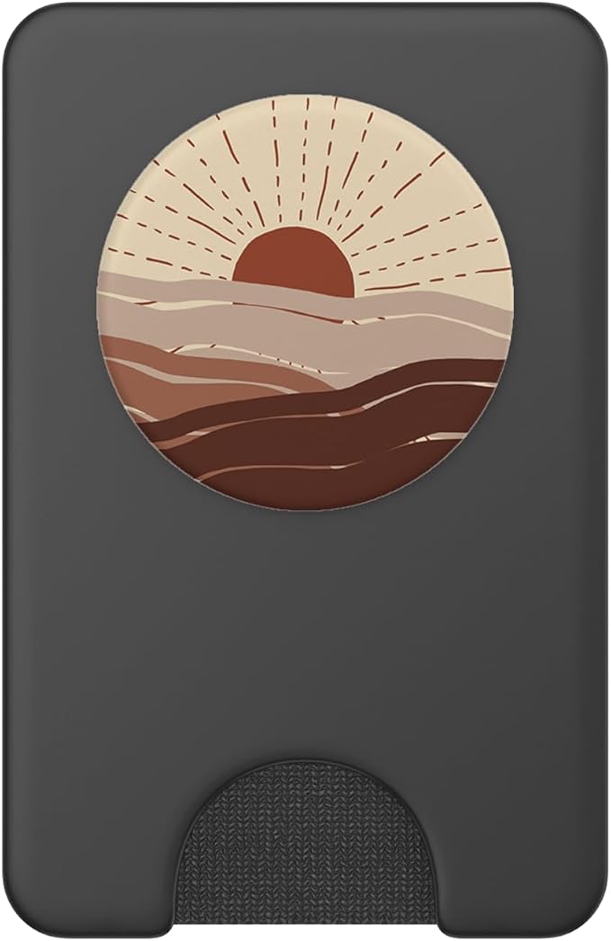 Minimal Maroon Nude Sunset Retro Abstract Art Boho Aesthetic PopSockets Adhesive PopGrip