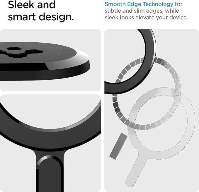 Spigen for MagSafe Ring Plate for Phone Case Wireless Charging Adapter | For iPhone 17/16/15/14/13/12/11 Samsung Galaxy S26/S25/S24/Z Fold/Z Flip 8/7 Google Pixel 10/9 Series &amp More - Black